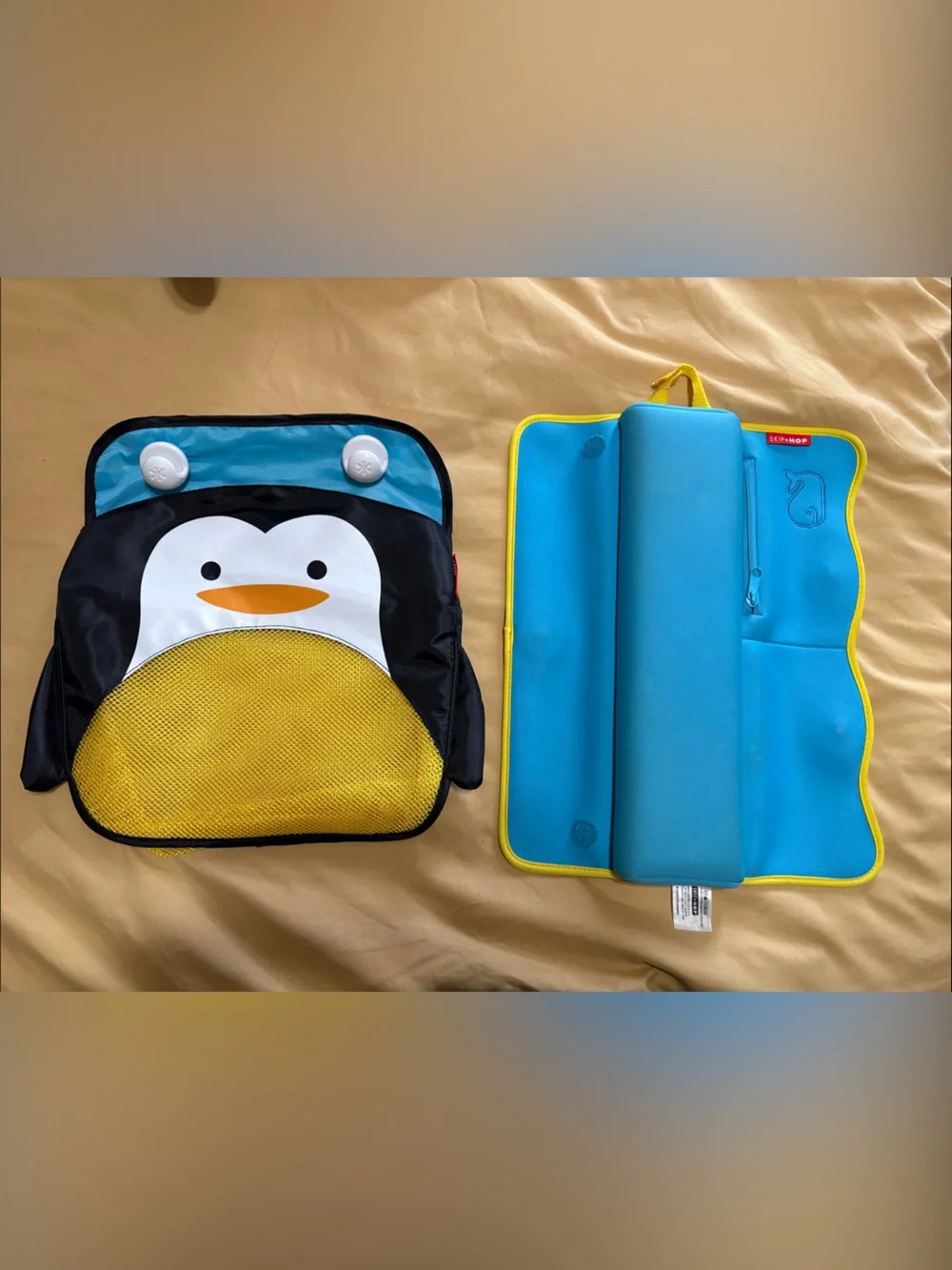 Skip Hop Penguin Bath Toy Holder and Tub Cushion
